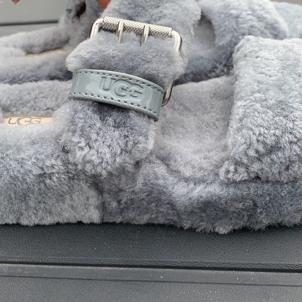 UGG Fuzz Yeah Sandals- Geyser NWOB - Picture 2 of 10